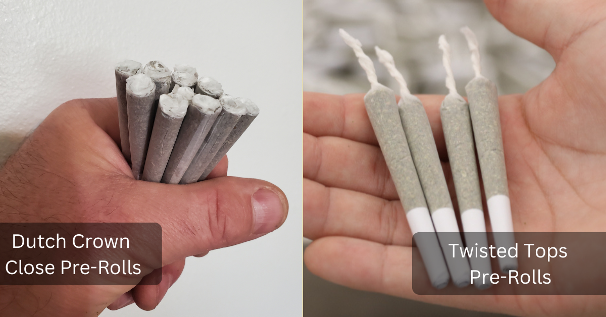 Dutch Crown close vs twisted top pre-rolls comparison